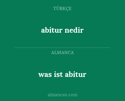 abitur nedir - was ist abitur