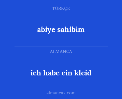 abiye sahibim - ich habe ein kleid