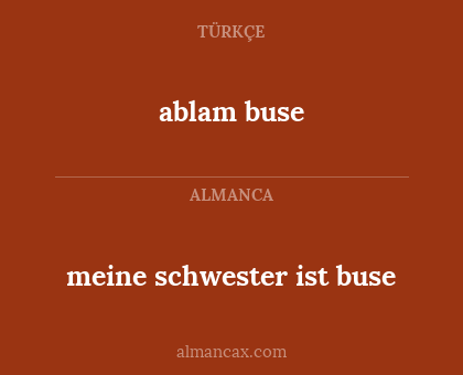 ablam buse - meine schwester ist buse