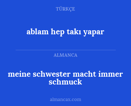meine schwester macht immer schmuck - ablam hep takı yapar