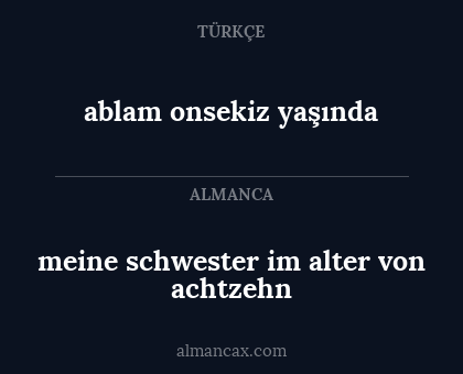 ablam onsekiz yaşında - meine schwester im alter von achtzehn