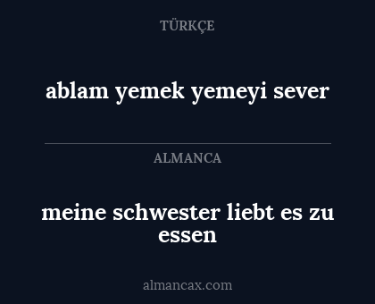 meine schwester liebt es zu essen - ablam yemek yemeyi sever