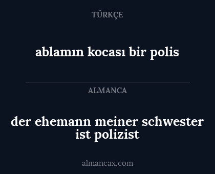 der ehemann meiner schwester ist polizist - ablamın kocası bir polis