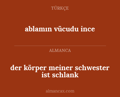 ablamın vücudu ince - der körper meiner schwester ist schlank