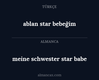 ablan star bebeğim - meine schwester star babe