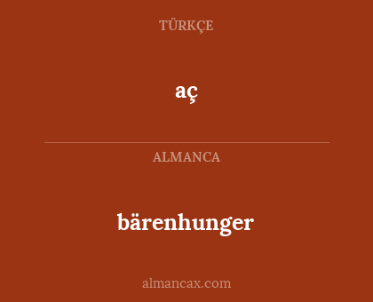 aç - bärenhunger