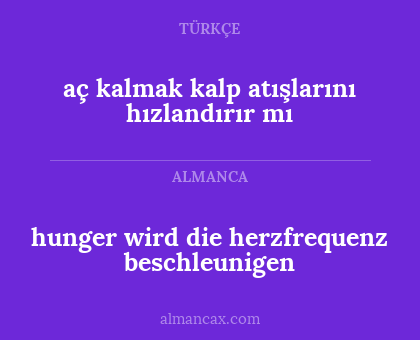 hunger wird die herzfrequenz beschleunigen - aç kalmak kalp atışlarını hızlandırır mı
