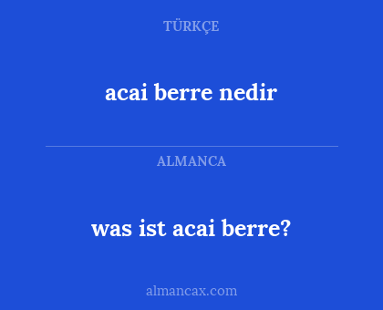 was ist acai berre? - acai berre nedir