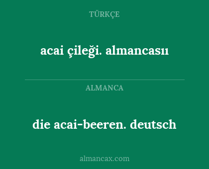 die acai-beeren. deutsch - acai çileği. almancasıı