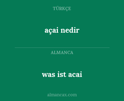 was ist acai - açai nedir