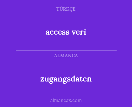 access veri - zugangsdaten
