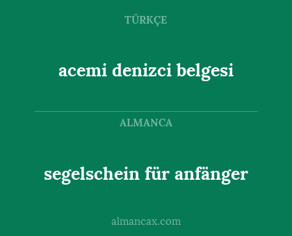 segelschein für anfänger - acemi denizci belgesi