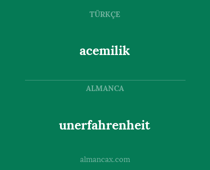 unerfahrenheit - acemilik