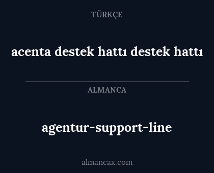 acenta destek hattı destek hattı - agentur-support-line