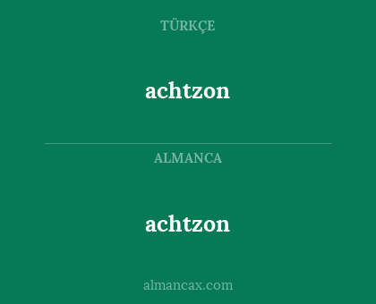 achtzon - achtzon