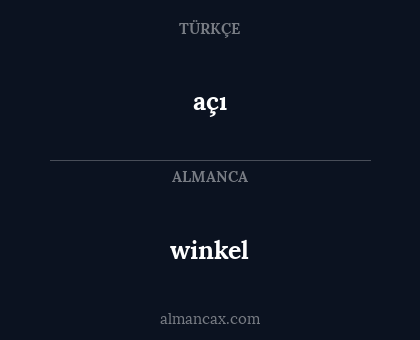 açı - winkel