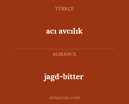 acı avcılık - jagd-bitter