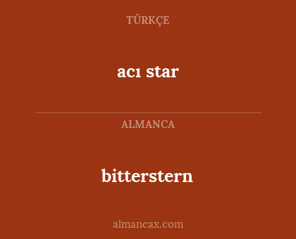 bitterstern - acı star