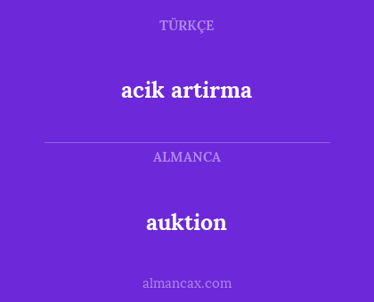 auktion - acik artirma