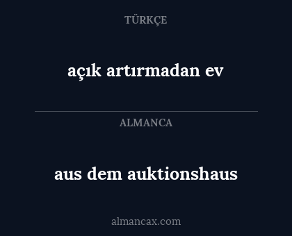 açık artırmadan ev - aus dem auktionshaus