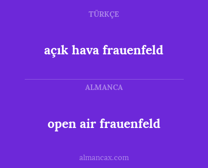 open air frauenfeld - açık hava frauenfeld