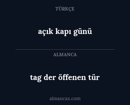 tag der öffenen tür - açık kapı günü