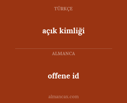 offene id - açık kimliği