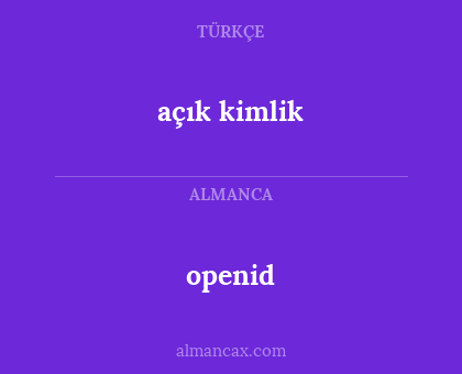 openid - açık kimlik