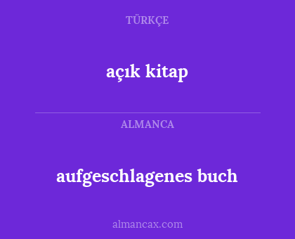 açık kitap - aufgeschlagenes buch