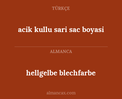acik kullu sari sac boyasi - hellgelbe blechfarbe