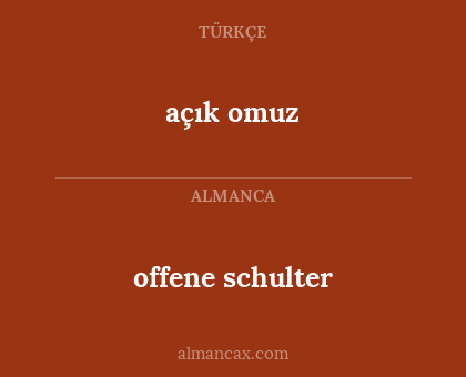 offene schulter - açık omuz