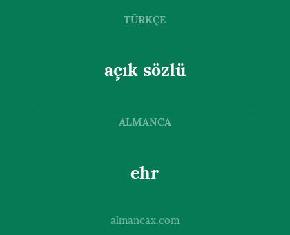 açık sözlü - ehr