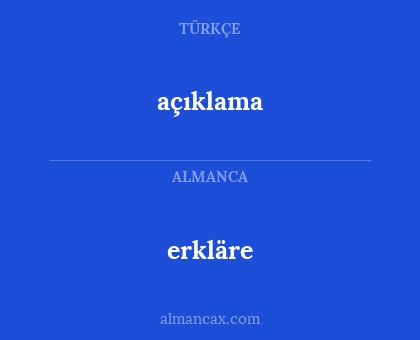 açıklama - erkläre
