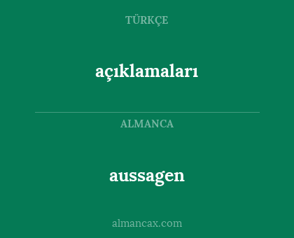 aussagen - açıklamaları