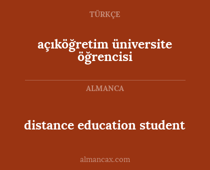 distance education student - açıköğretim üniversite öğrencisi