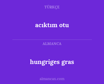 hungriges gras - acıktım otu