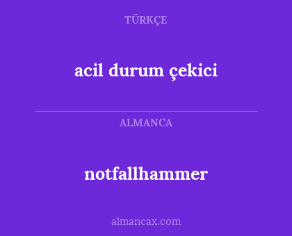 notfallhammer - acil durum çekici