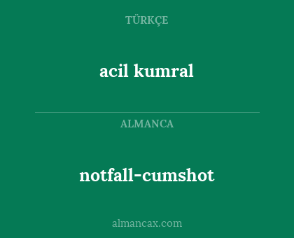 acil kumral - notfall-cumshot