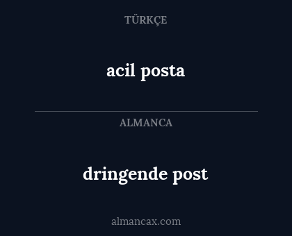 dringende post - acil posta