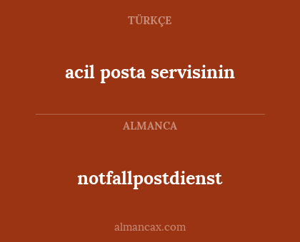 notfallpostdienst - acil posta servisinin