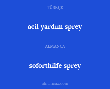 soforthilfe sprey - acil yardım sprey