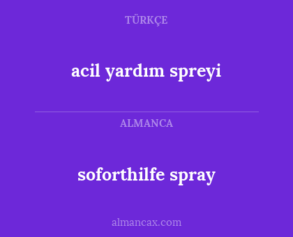 acil yardım spreyi - soforthilfe spray