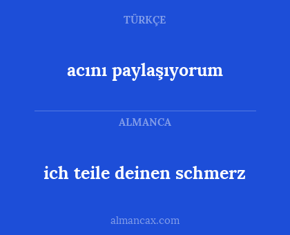 ich teile deinen schmerz - acını paylaşıyorum