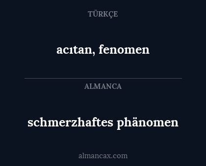 schmerzhaftes phänomen - acıtan, fenomen
