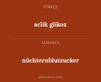 nüchternblutzucker - aclik glikoz