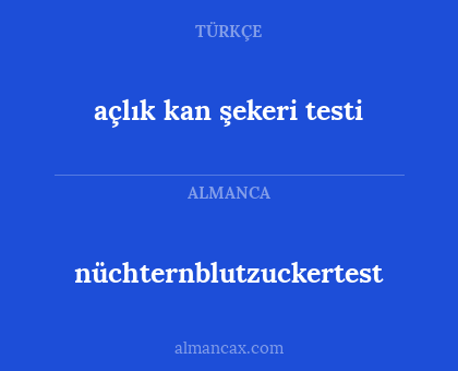 açlık kan şekeri testi - nüchternblutzuckertest