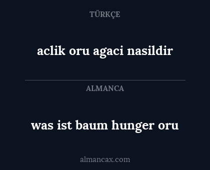 was ist baum hunger oru - aclik oru agaci nasildir