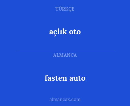 fasten auto - açlık oto