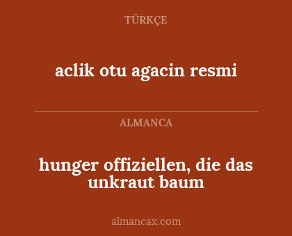 hunger offiziellen, die das unkraut baum - aclik otu agacin resmi