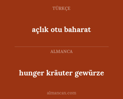 hunger kräuter gewürze - açlık otu baharat